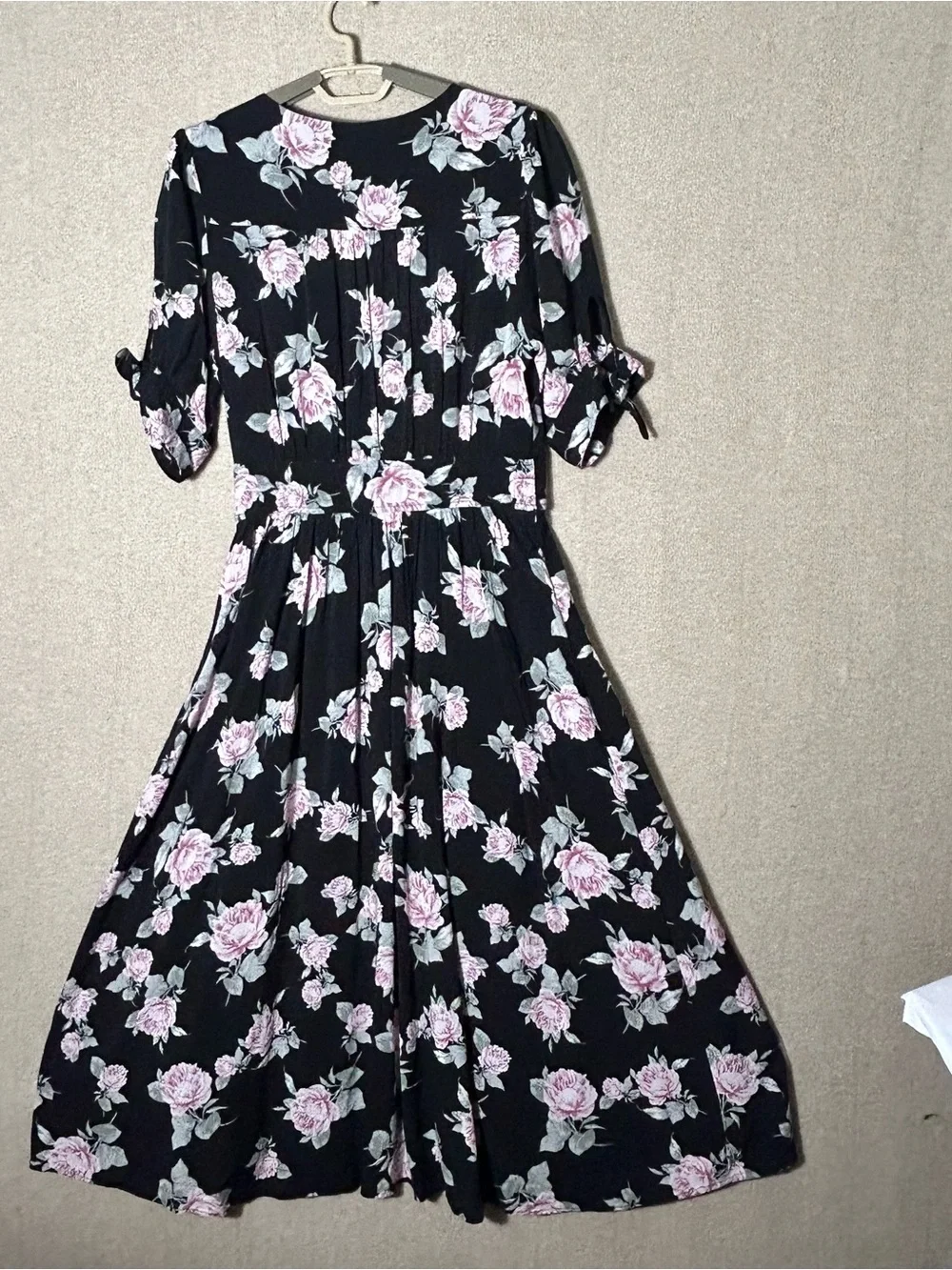 Free People Love My Life Dress Womens Medium Floral Cottage Button Up Flare Midi